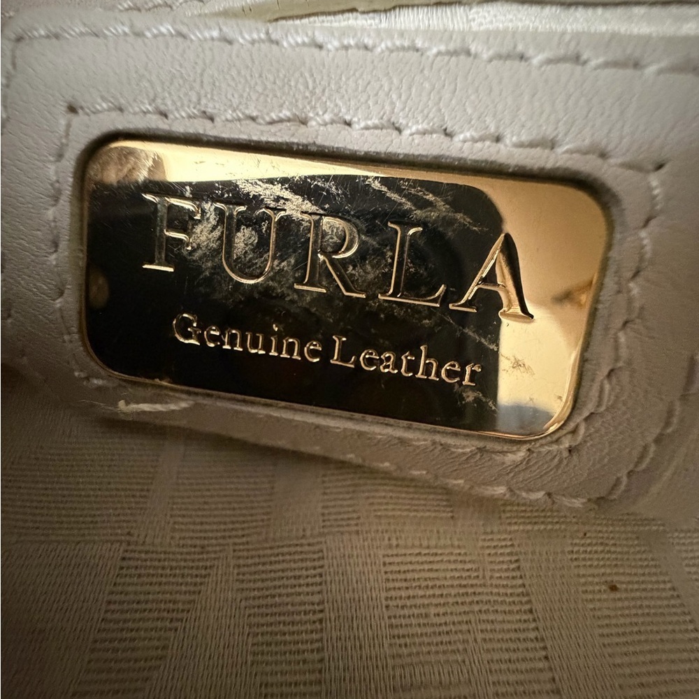 Furla Ivory Shoulder Bag with Gold Accents - Picture 15 of 15